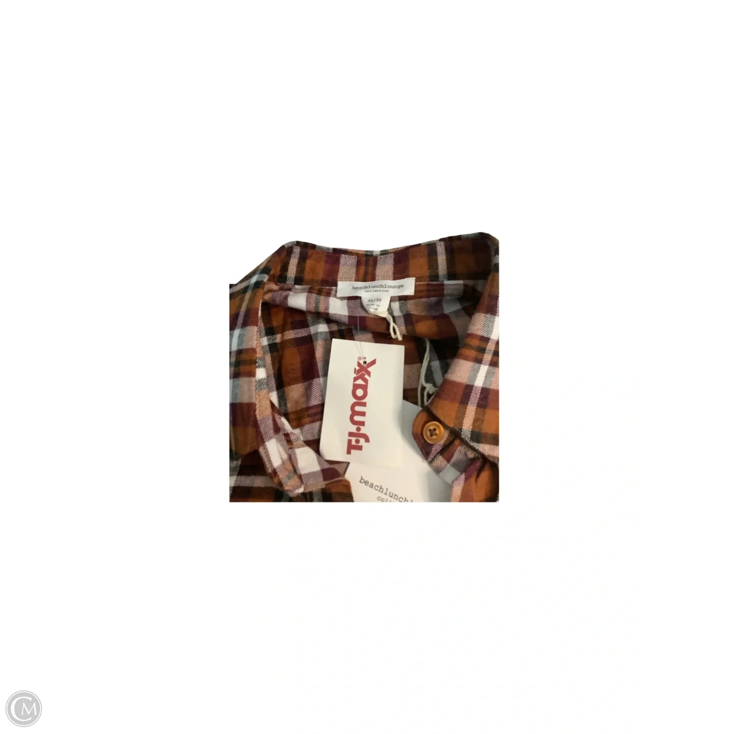 Top Long Sleeve Basic By Beachlunchlounge In Plaid Pattern, Size: M