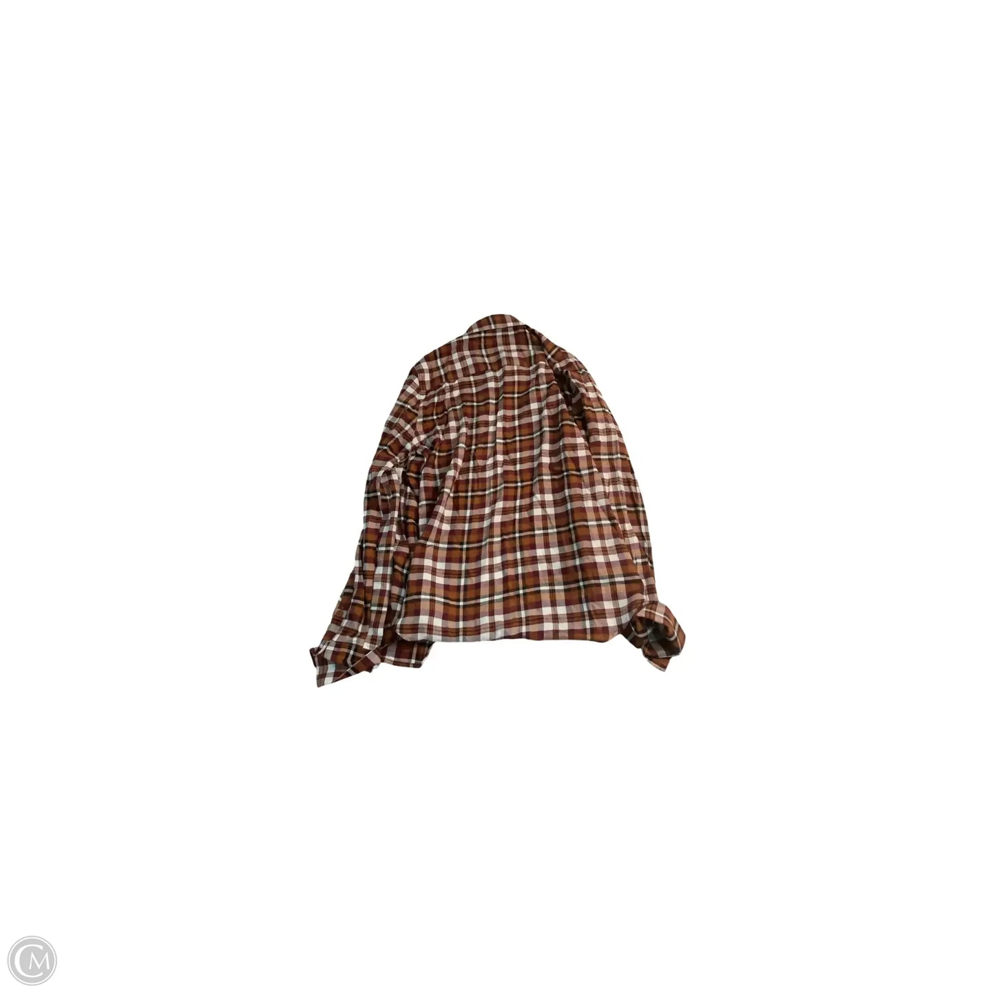 Top Long Sleeve Basic By Beachlunchlounge In Plaid Pattern, Size: M