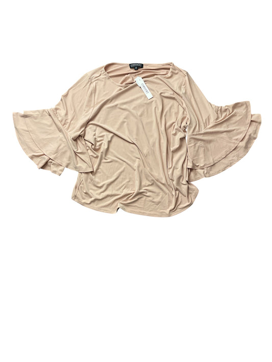 Top Long Sleeve By Context In Beige, Size: 3x