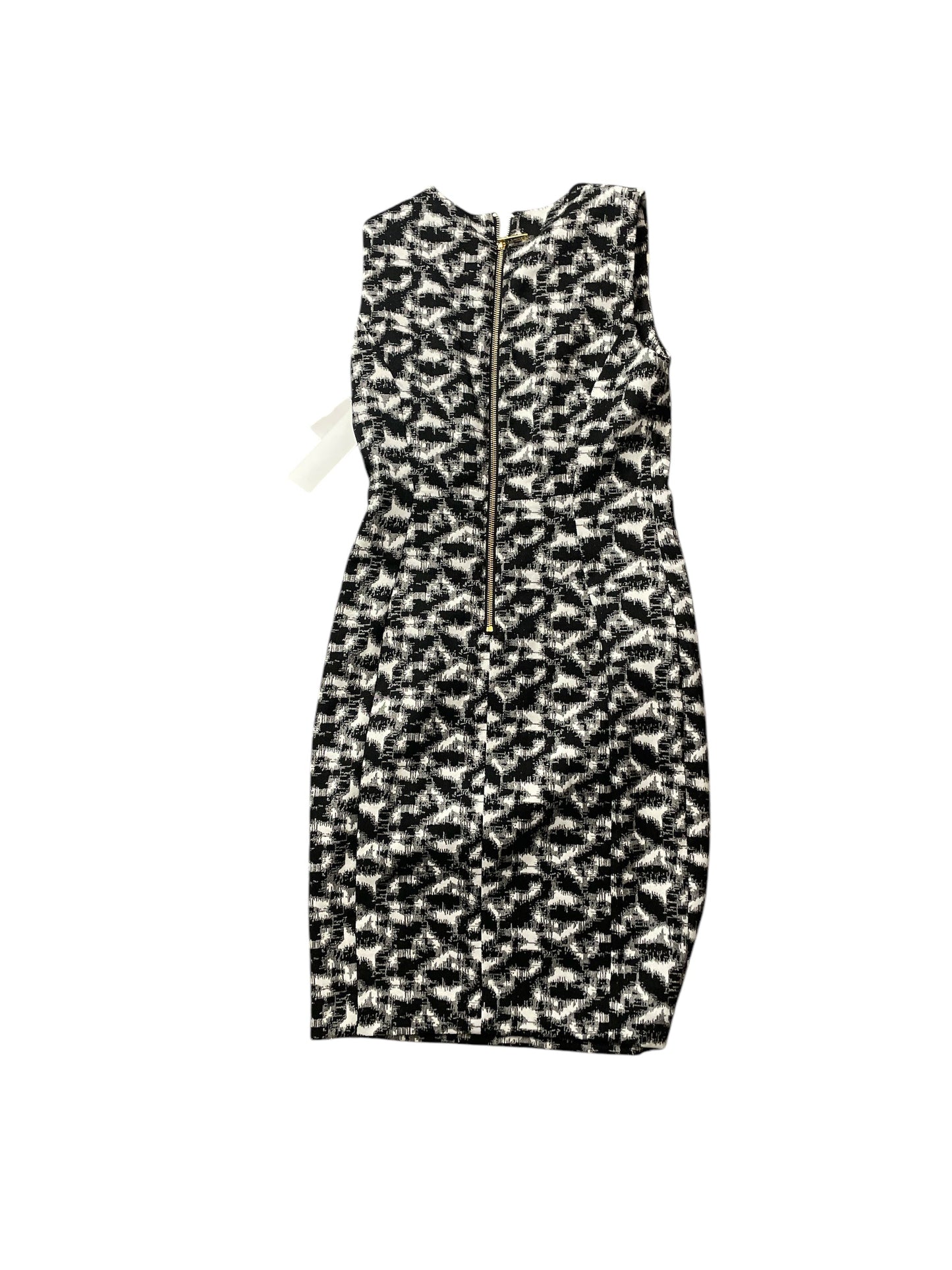 Dress Casual Midi By Calvin Klein In Black & White, Size: 4p