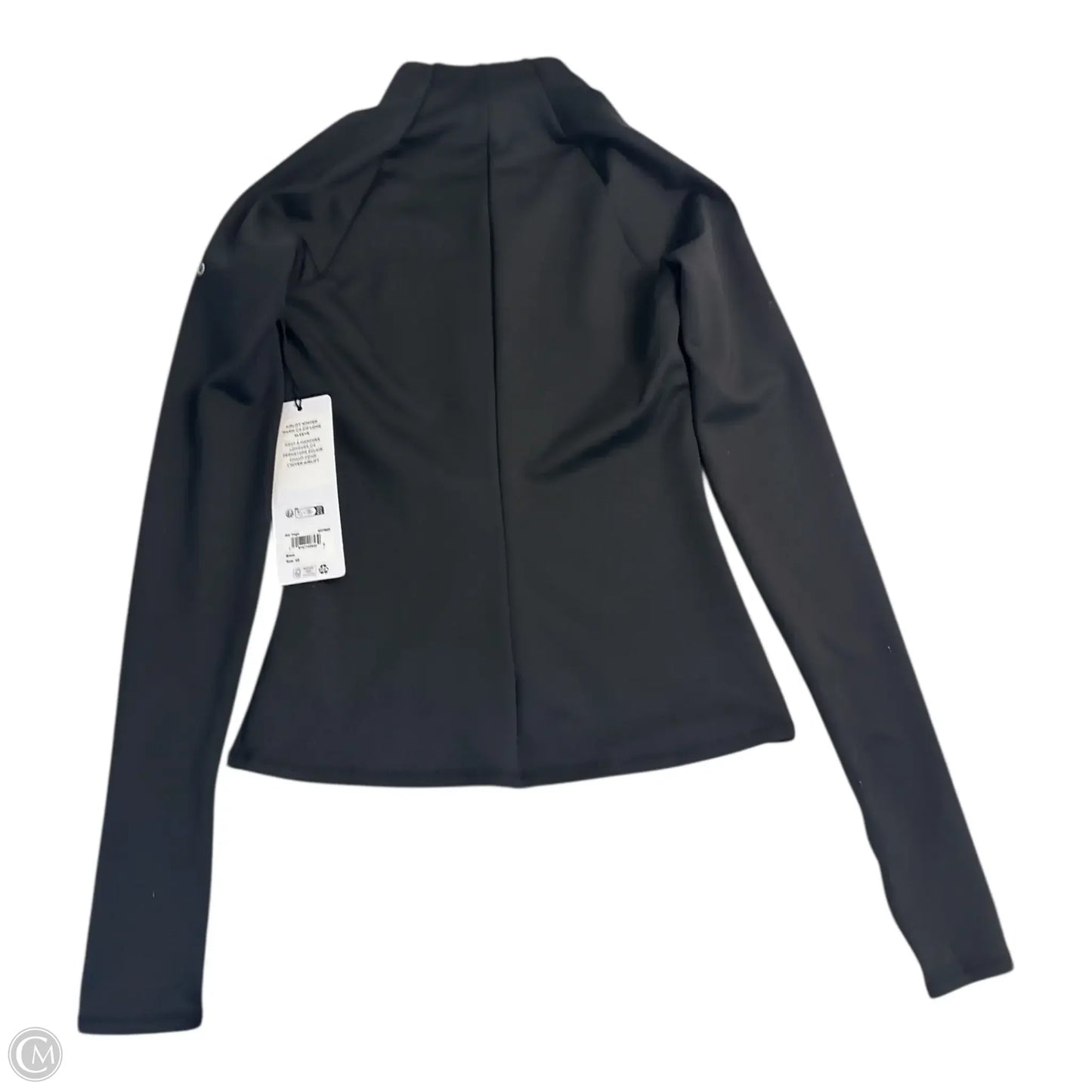 Athletic Top Long Sleeve Collar By Alo In Black, Size: Xs