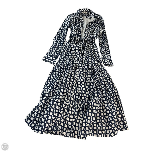 Dress Casual Maxi By Boden In Blue & White, Size: 6