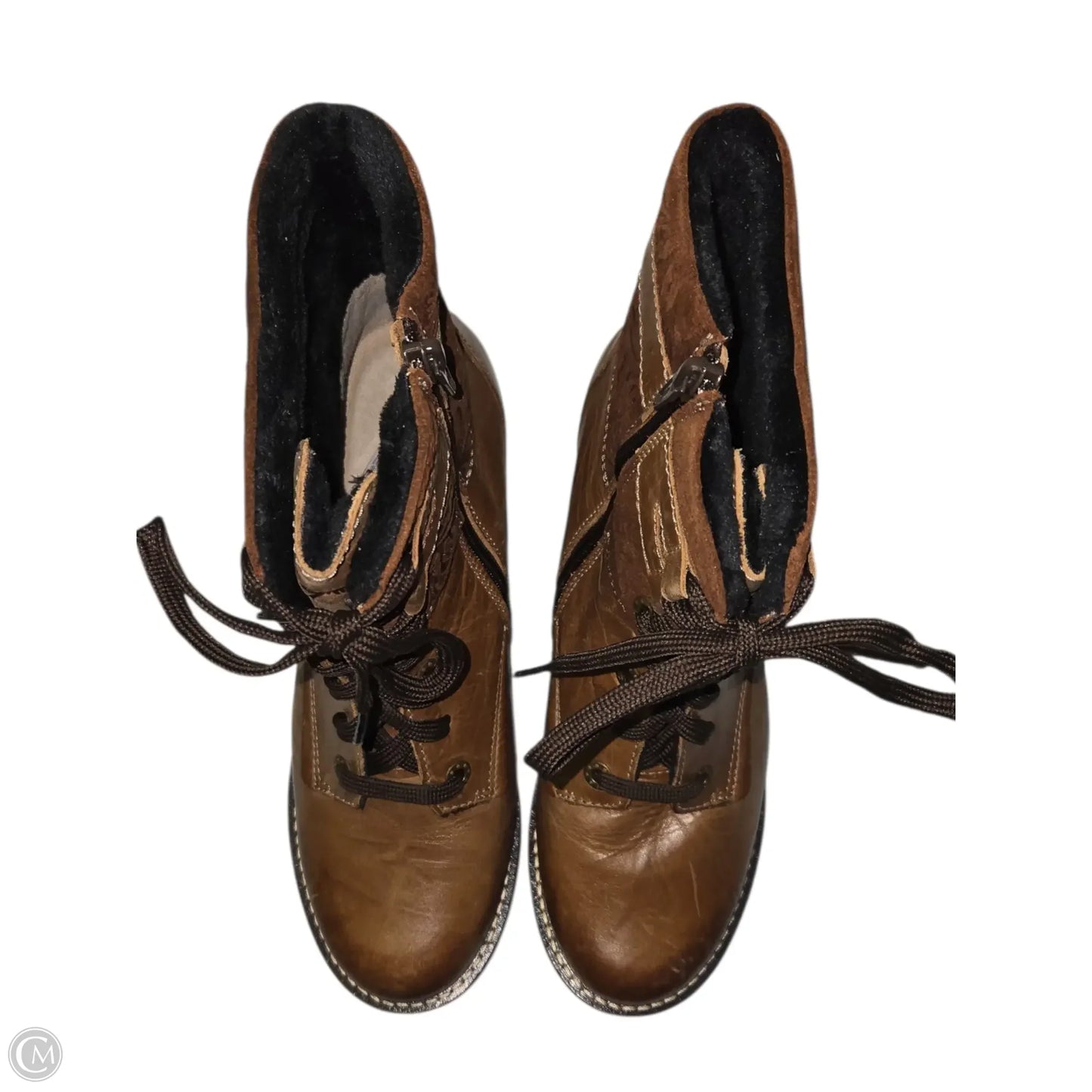 Boots Ankle Flats By Clothes Mentor In Brown, Size: 8
