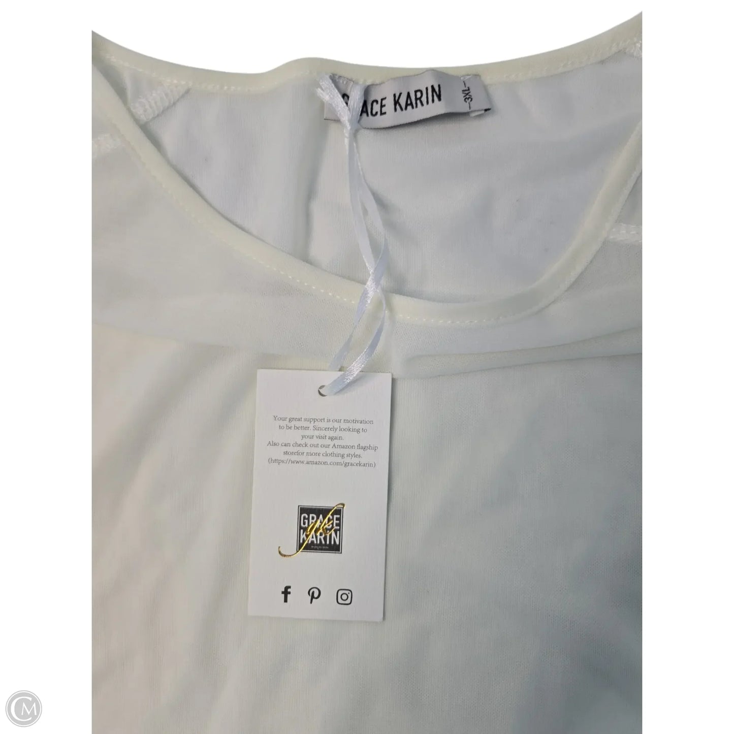 Top Long Sleeve Basic By Grace + Karma In Cream, Size: 3x