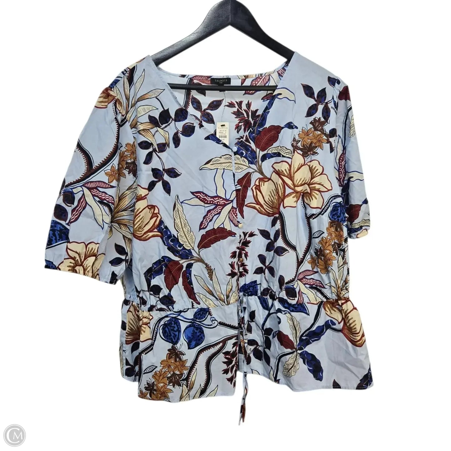 Top Short Sleeve Basic By Talbots In Blue, Size: 2x