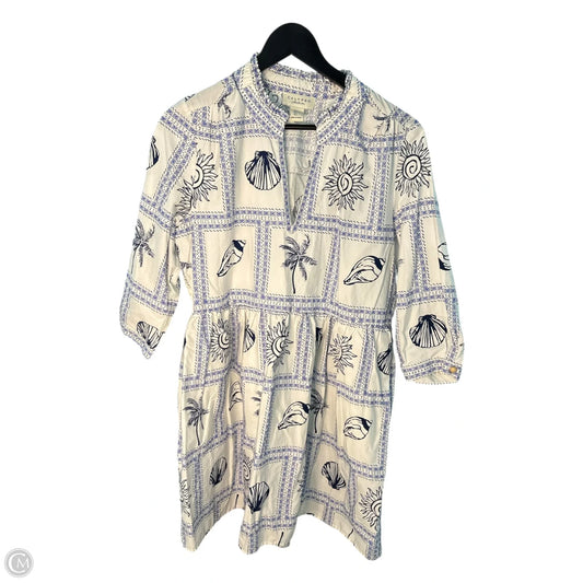 Dress Casual Midi By Calypso St Barth In Blue & White, Size: L