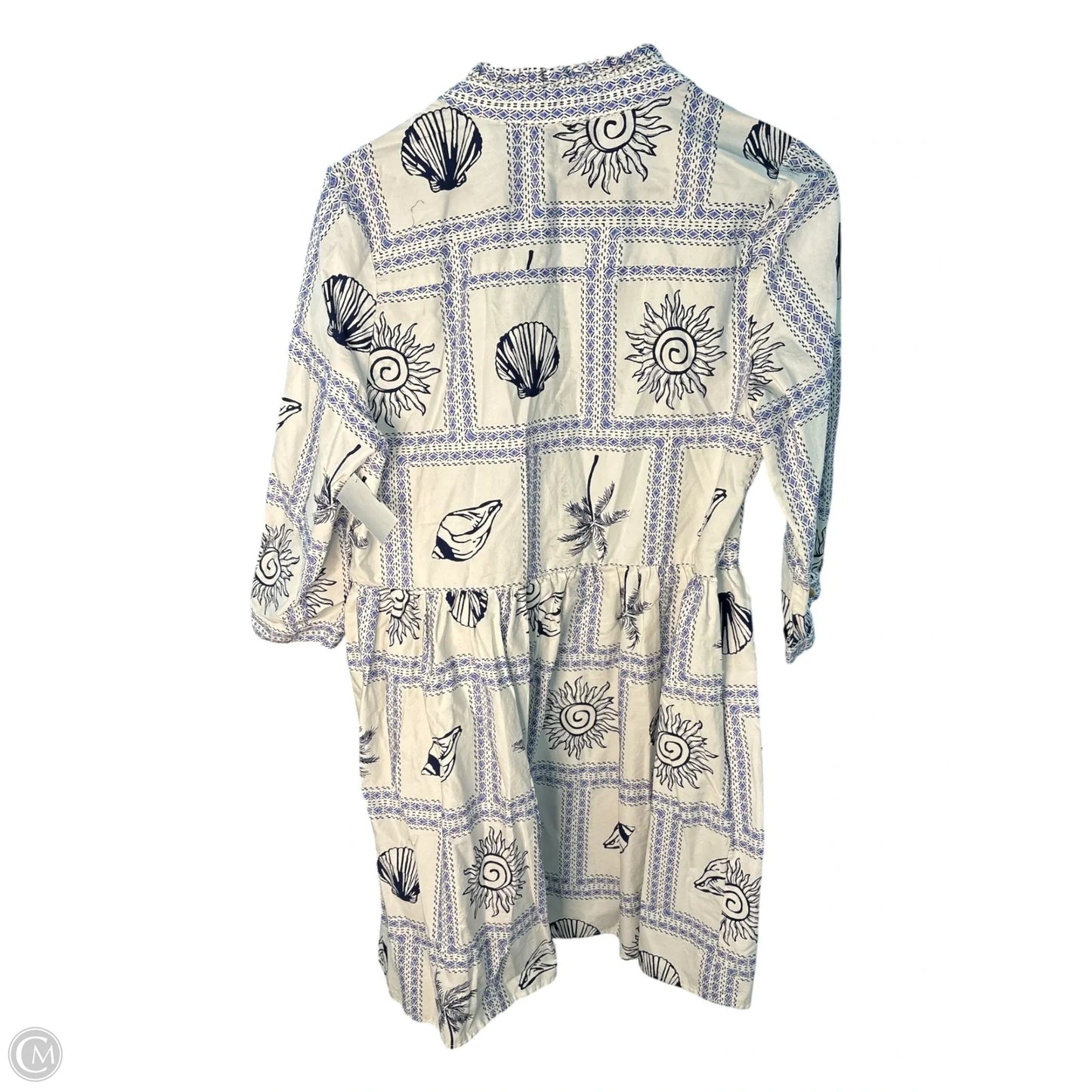 Dress Casual Midi By Calypso St Barth In Blue & White, Size: L