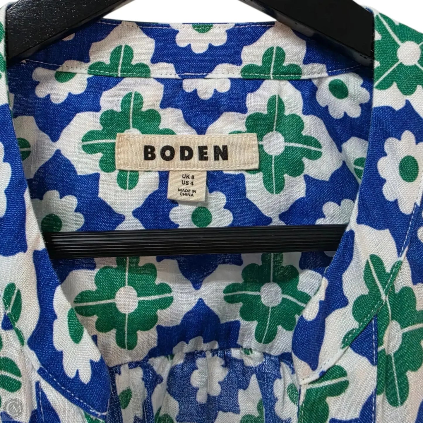 Top Long Sleeve Basic By Boden In Blue & Green, Size: 4