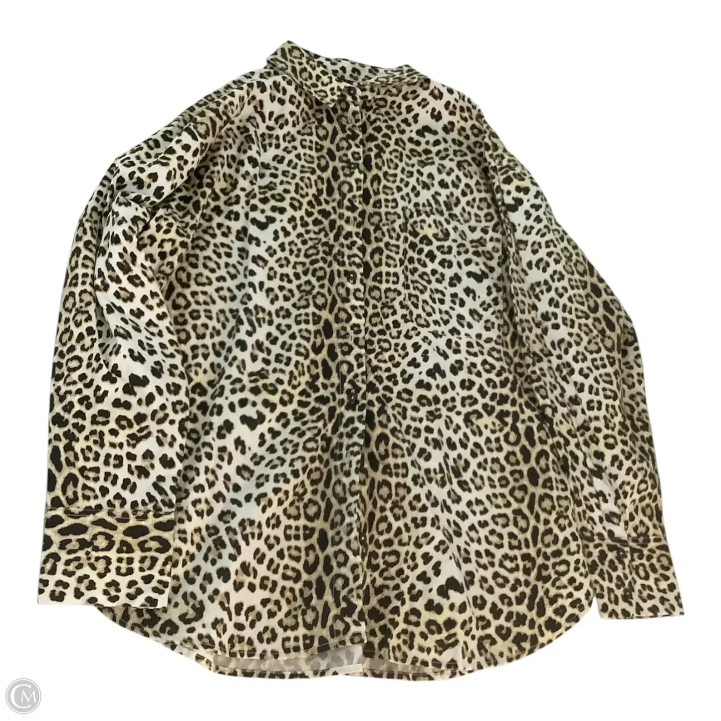 Top Long Sleeve Basic By Asos In Animal Print, Size: 8