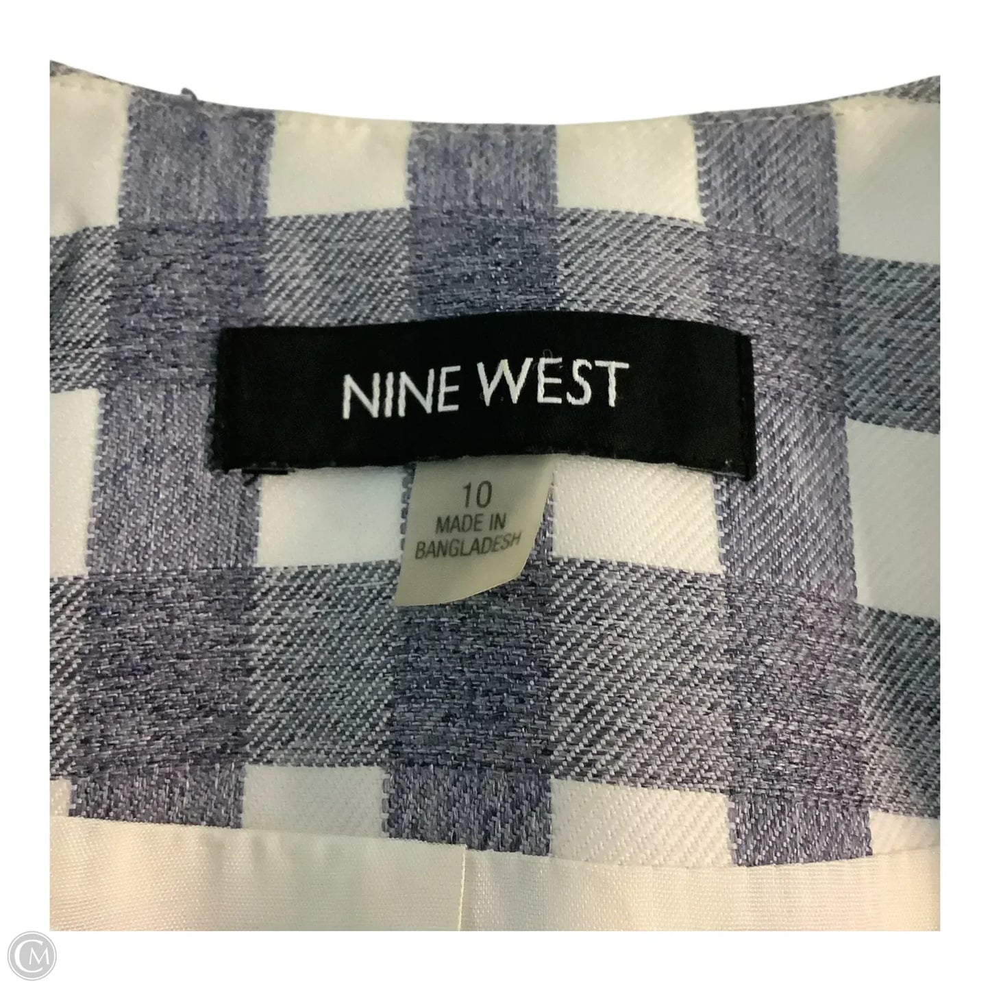 Blazer By Nine West Apparel In Checkered Pattern, Size: 10