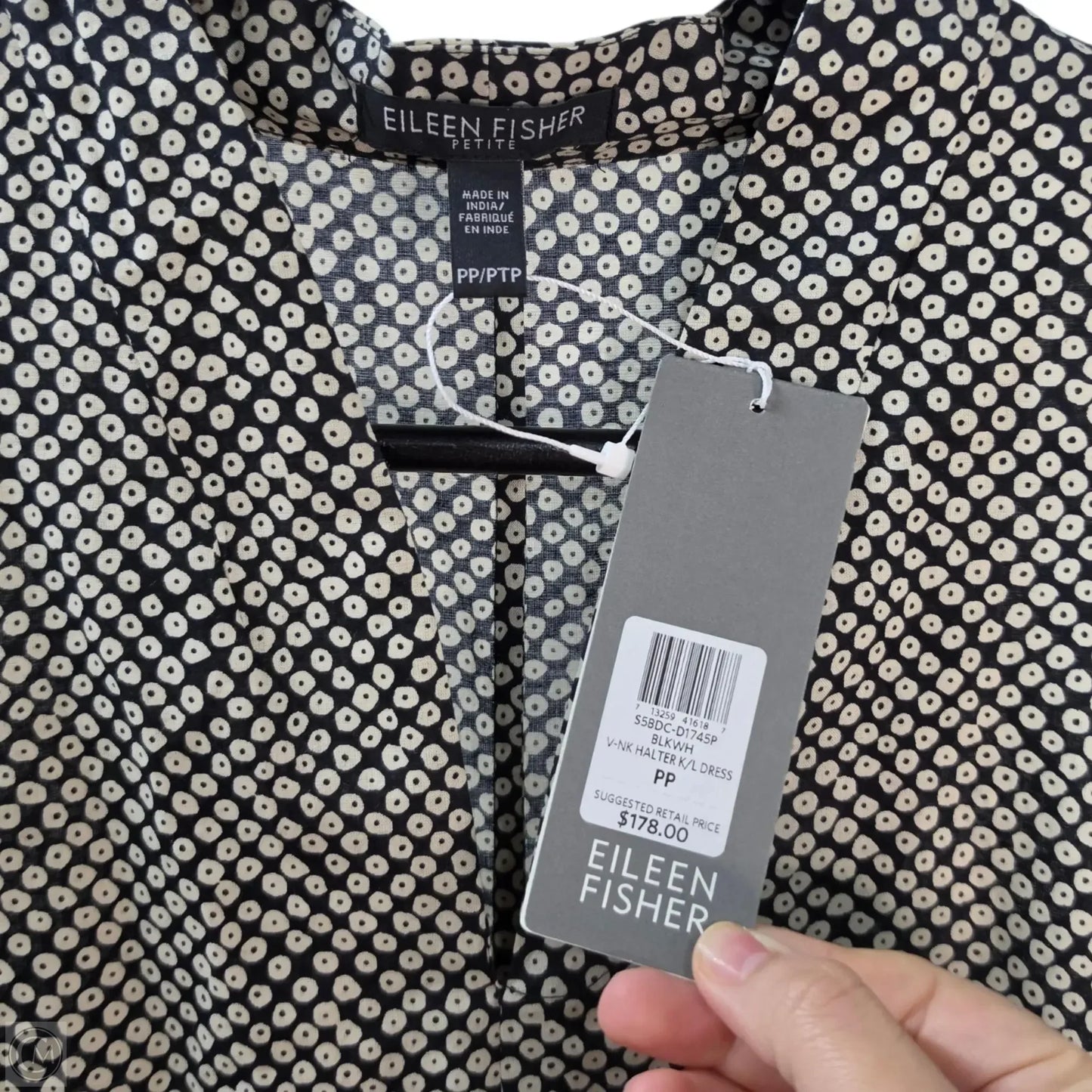 Dress Casual Midi By Eileen Fisher In Geometric Pattern, Size: Sp