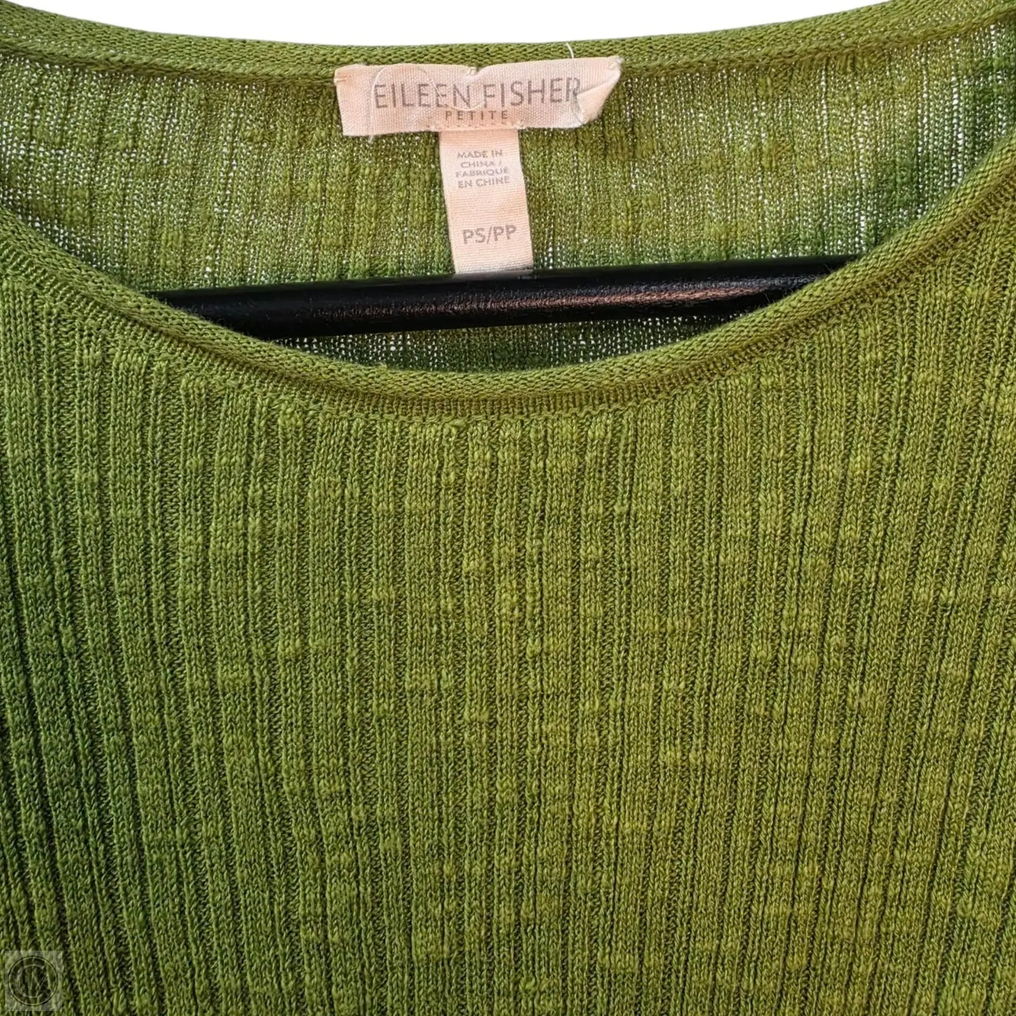 Top Long Sleeve Basic By Eileen Fisher In Green, Size: Sp