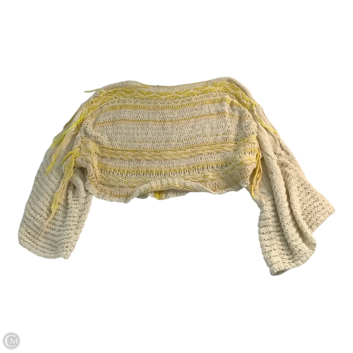 Sweater By Free People In White & Yellow, Size: L