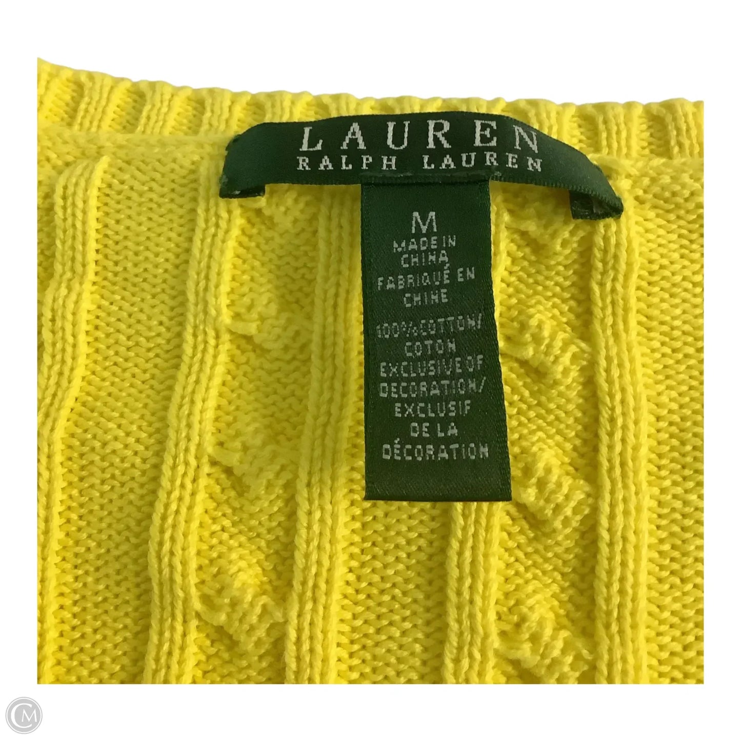 Sweater By Lauren By Ralph Lauren In Yellow, Size: M