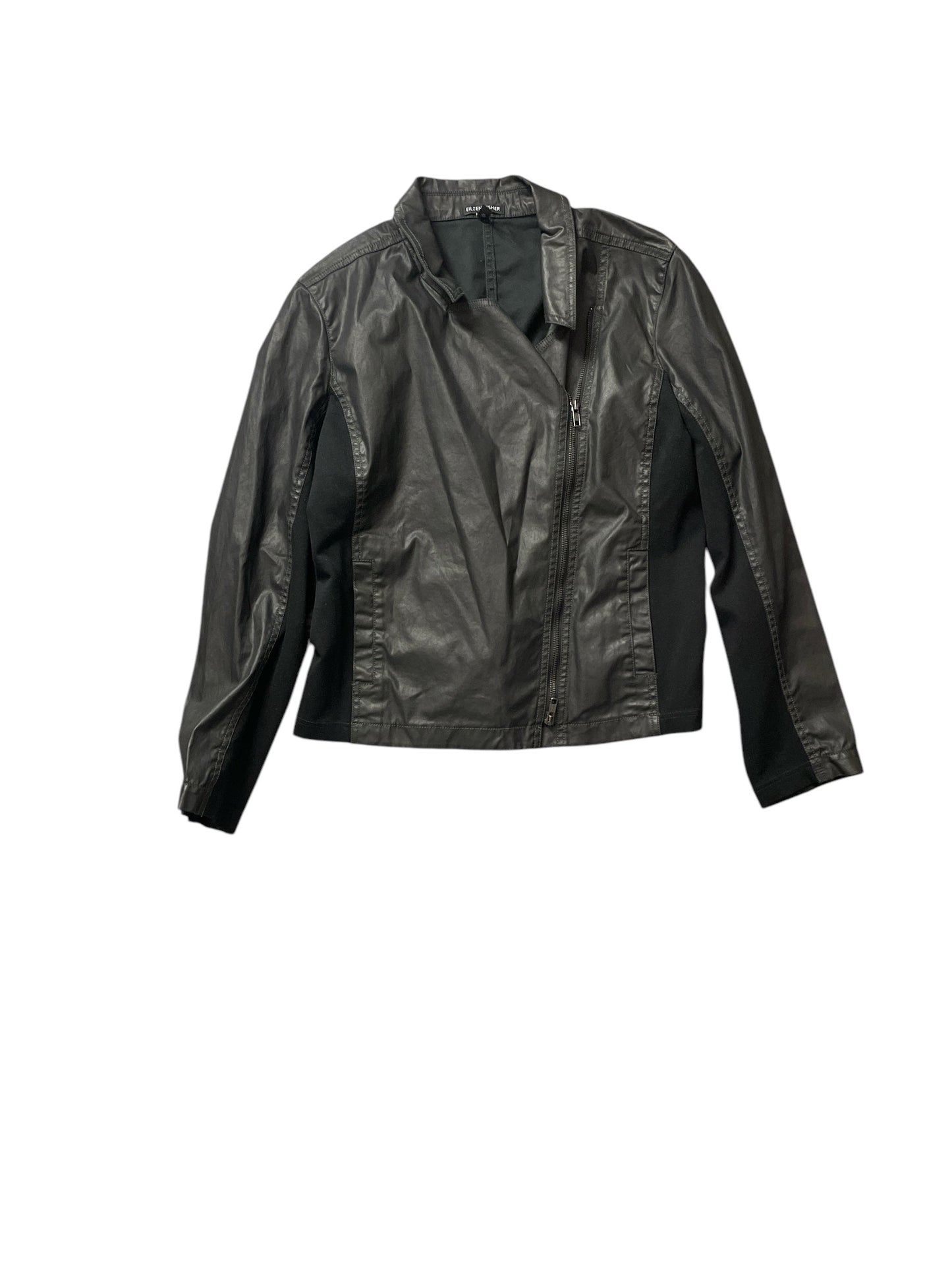 Jacket Moto By Eileen Fisher In Black, Size: L