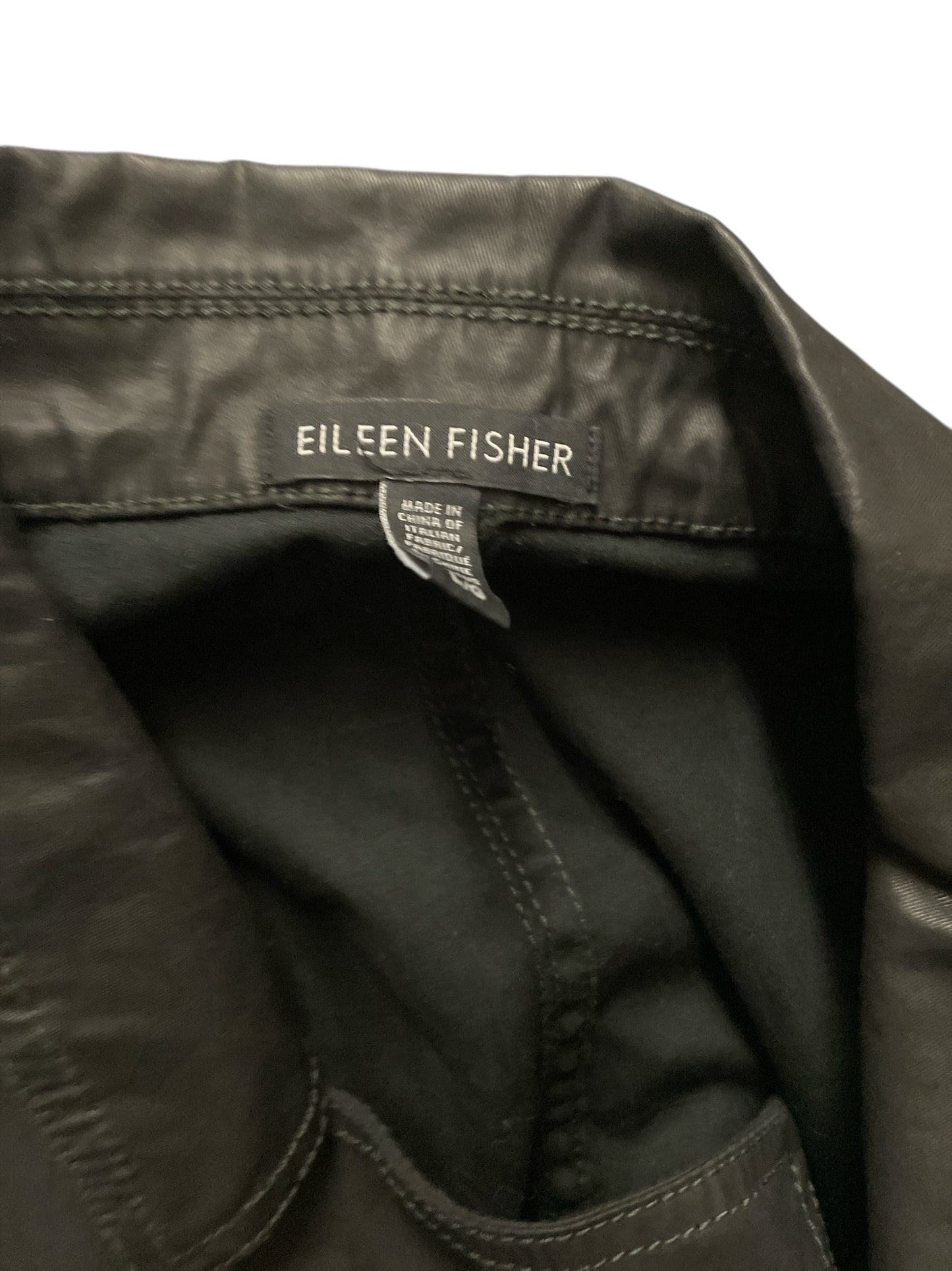 Jacket Moto By Eileen Fisher In Black, Size: L