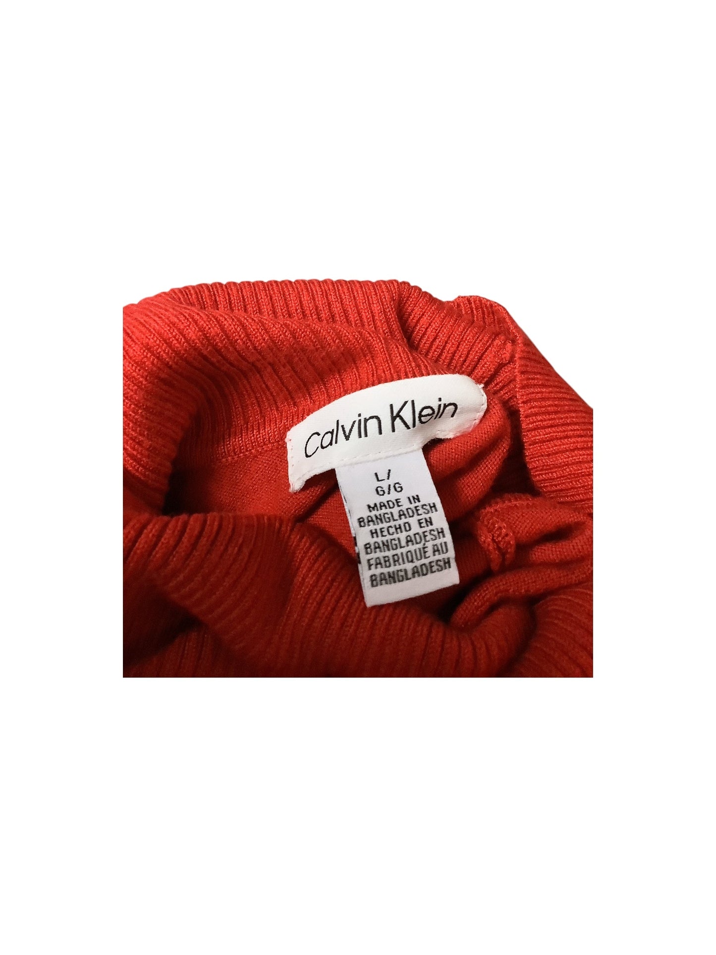 Top Long Sleeve Basic By Calvin Klein In Red, Size: L