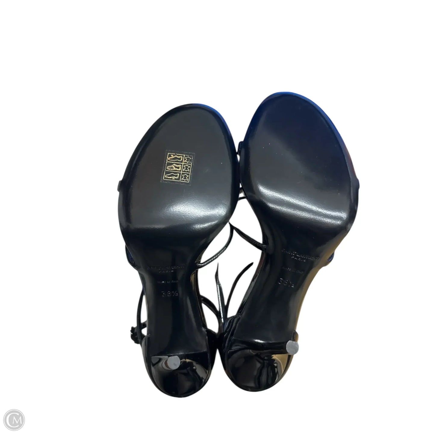 Yves Saint Laurent In Black & Gold Sandals