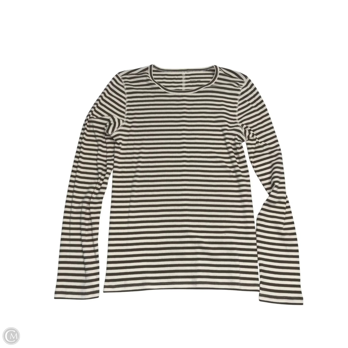 Top Long Sleeve Basic By Everlane In Striped Pattern, Size: L