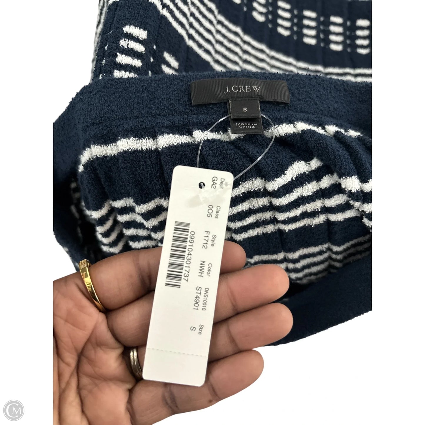Skirt Midi By J. Crew In Blue & White, Size: S
