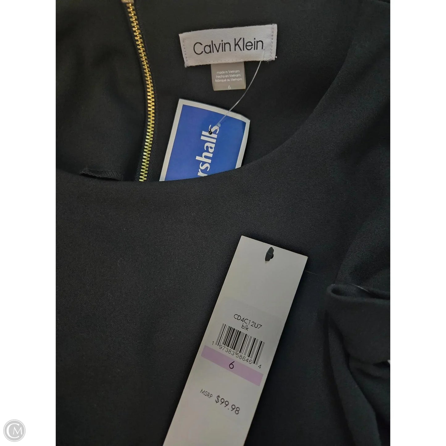 Dress Casual Midi By Calvin Klein In Black, Size: 6