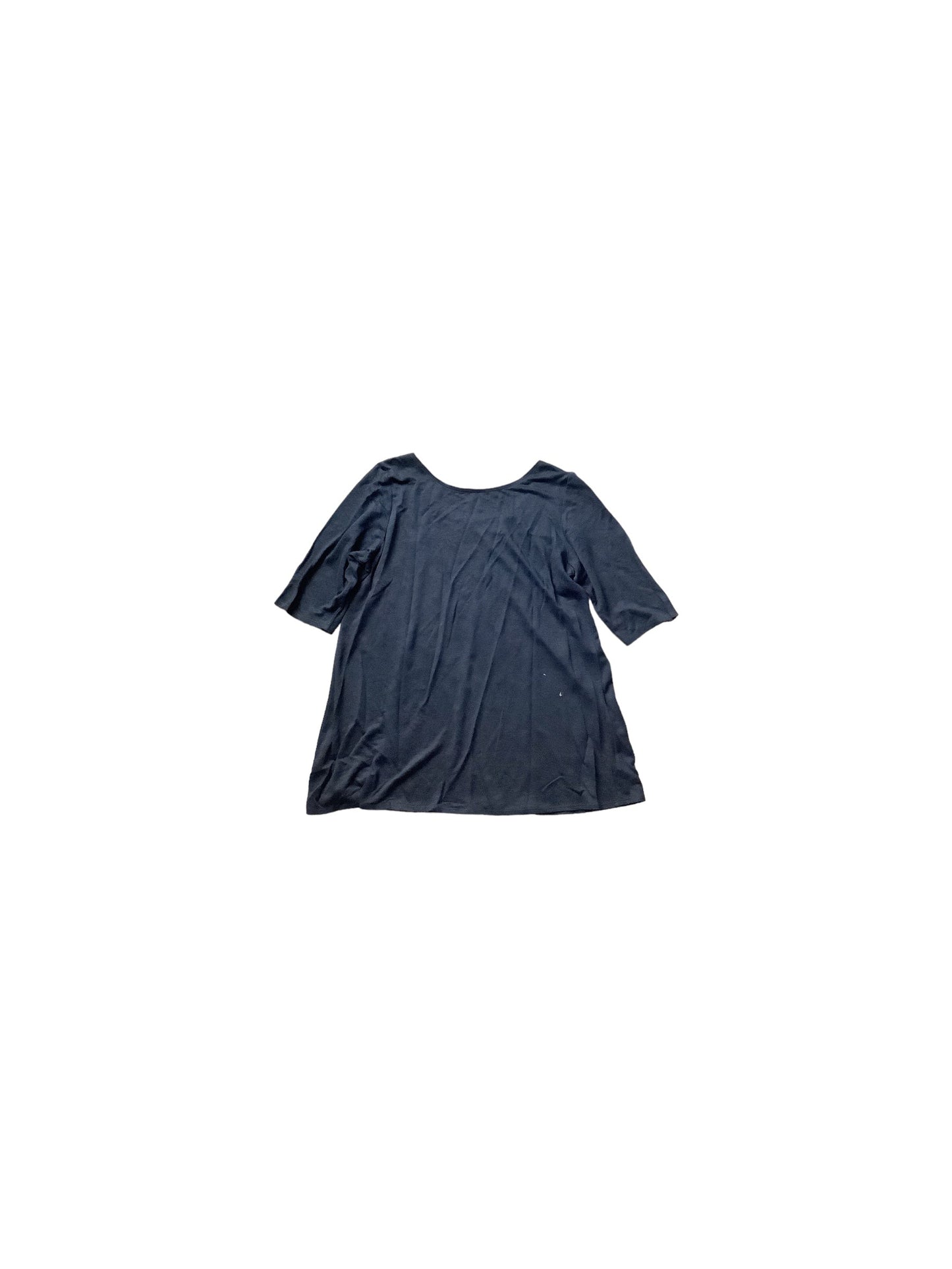 Navy Top Short Sleeve Basic Eileen Fisher, Size L