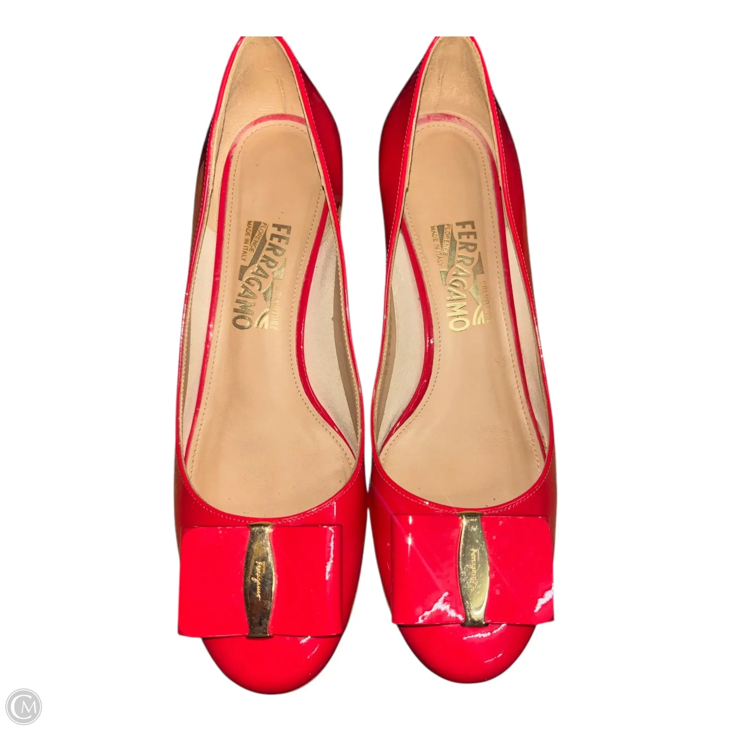 Shoes Luxury Designer By Ferragamo In Red, Size: 9.5
