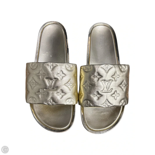 Sandals Luxury Designer By Louis Vuitton In Gold, Size:42
