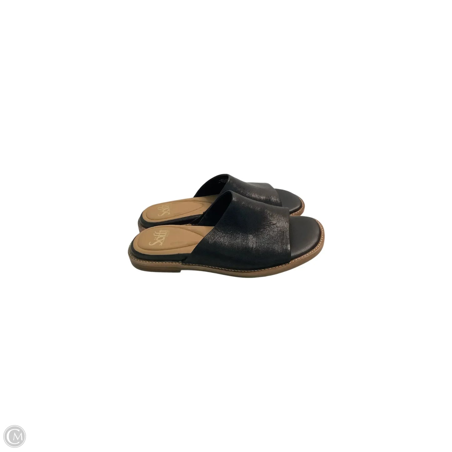 Sandals Flats By Sofft In Black & Tan, Size: 7