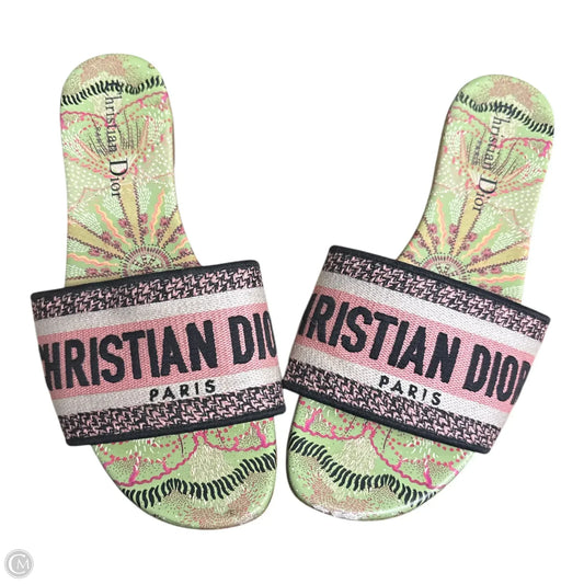 Sandals Luxury Designer By Dior In Green