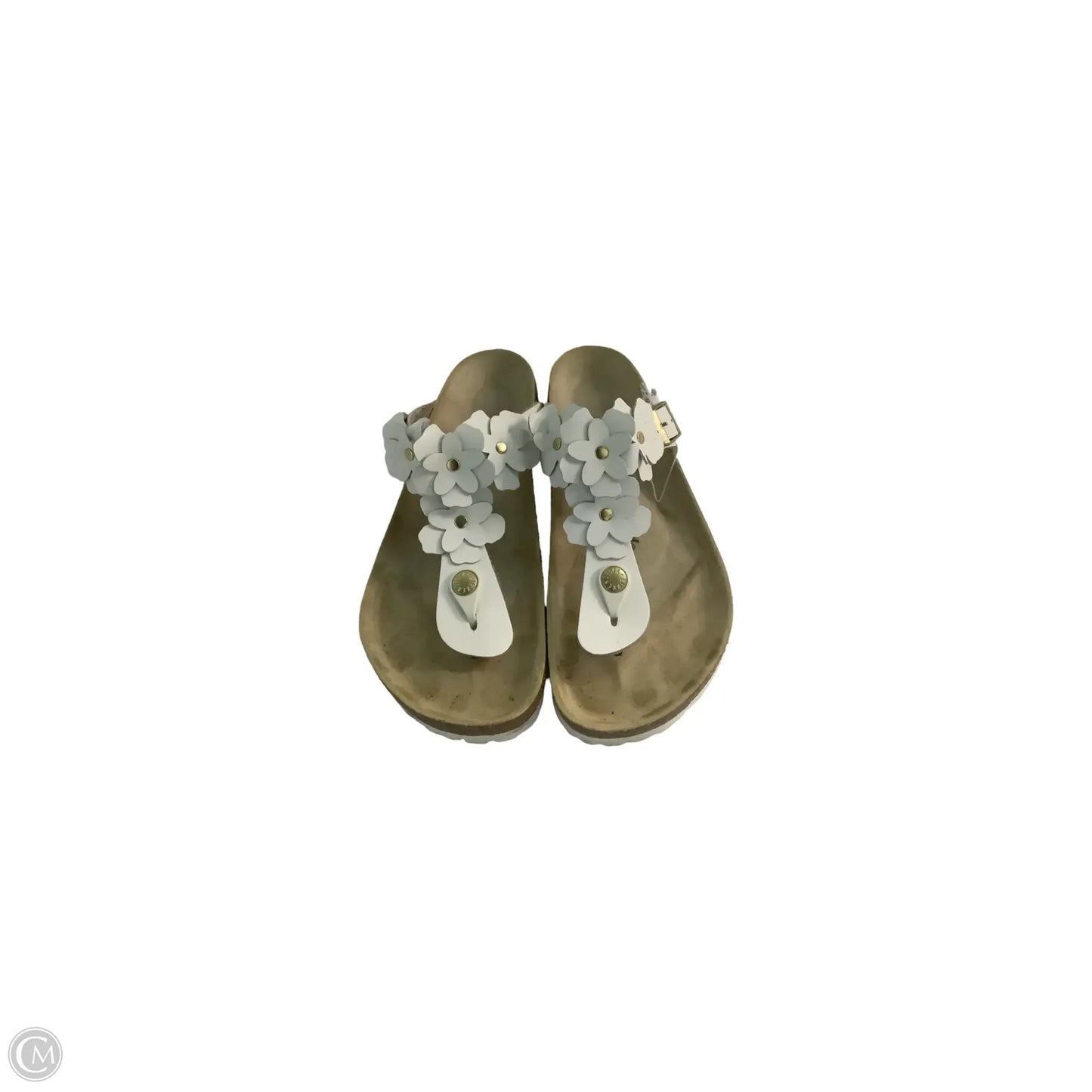Sandals Flats By Birkenstock In White, Size: 7
