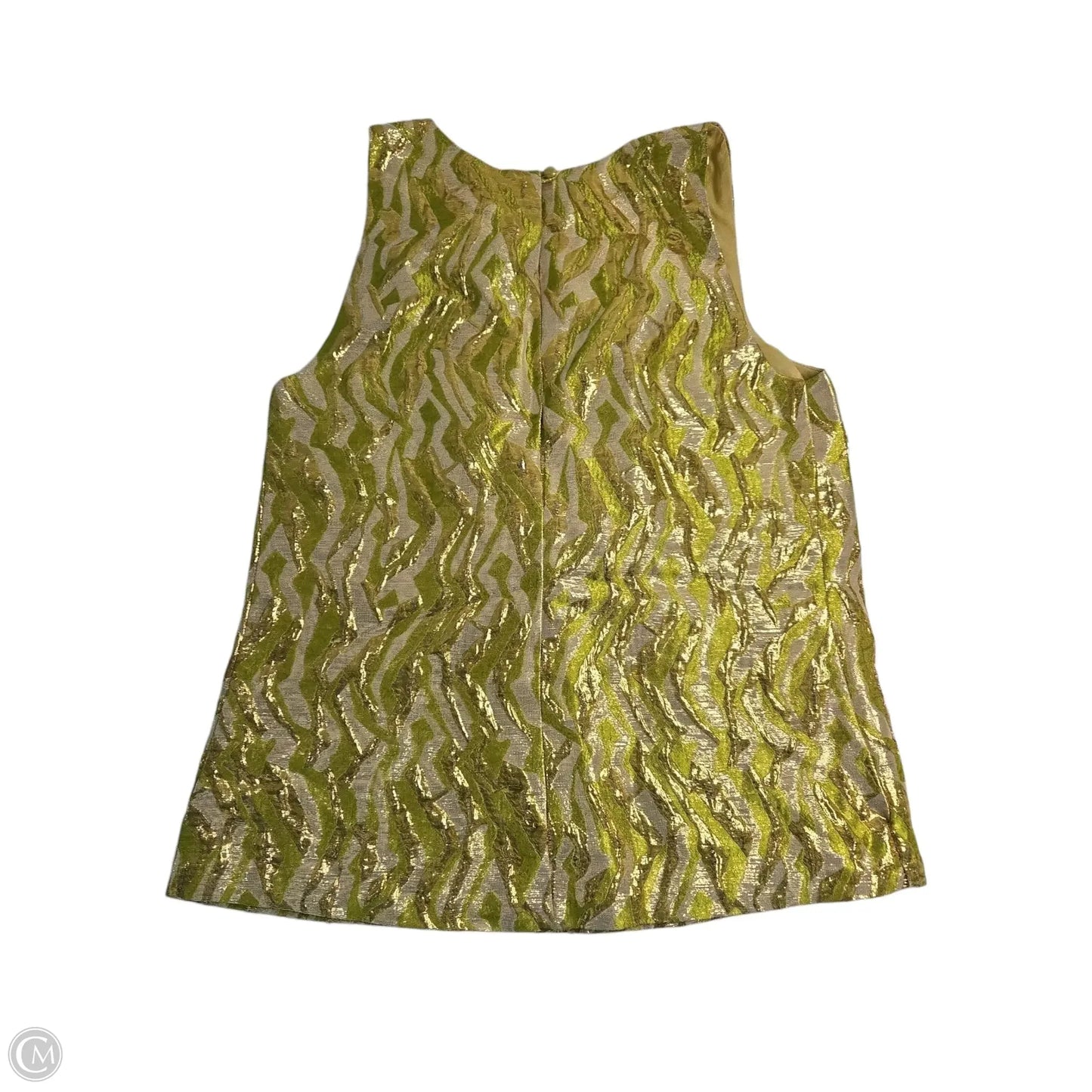 Top Sleeveless By J. Crew In Gold & Green, Size: 4