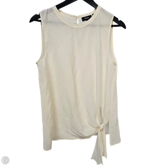 Top Short Sleeve By Theory In Cream, Size: M