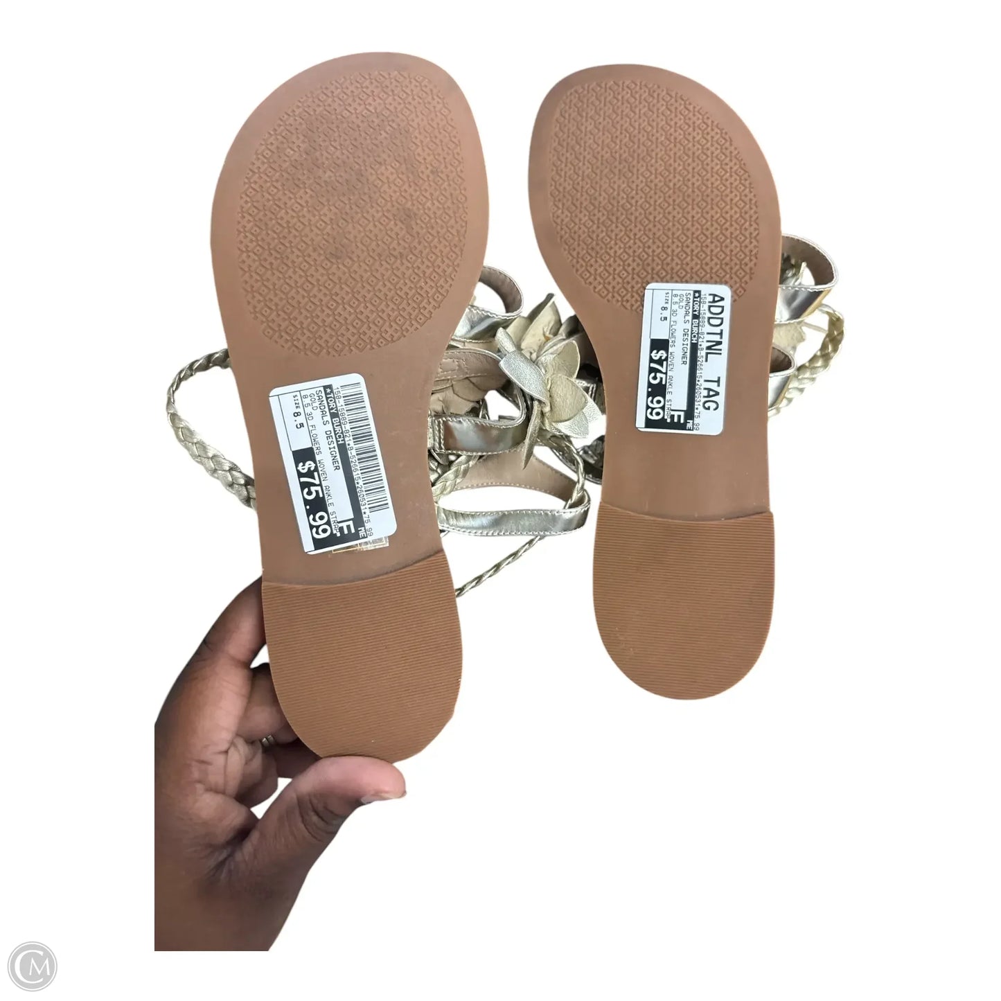 Sandals Designer By Tory Burch In Gold, Size: 8.5