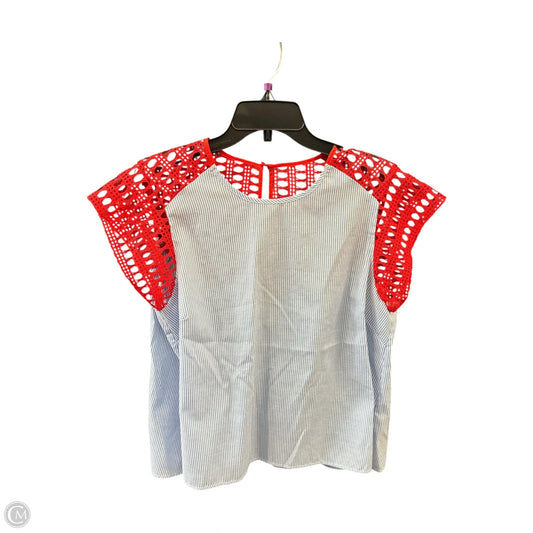 Top Short Sleeve By Maeve In Black & Red, Size: L