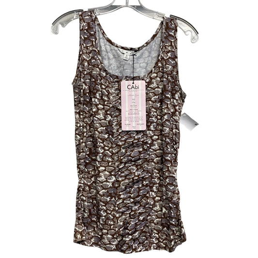Top Sleeveless By Cabi In Brown & Cream, Size:M