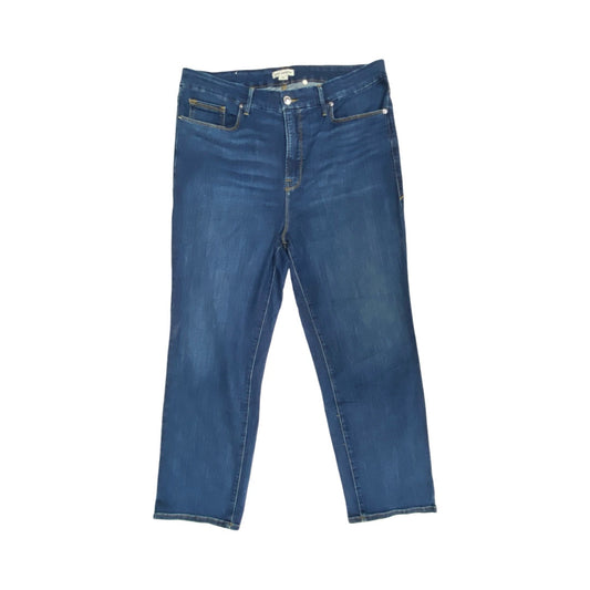 Jeans Straight By Good American In Blue Denim, Size:18