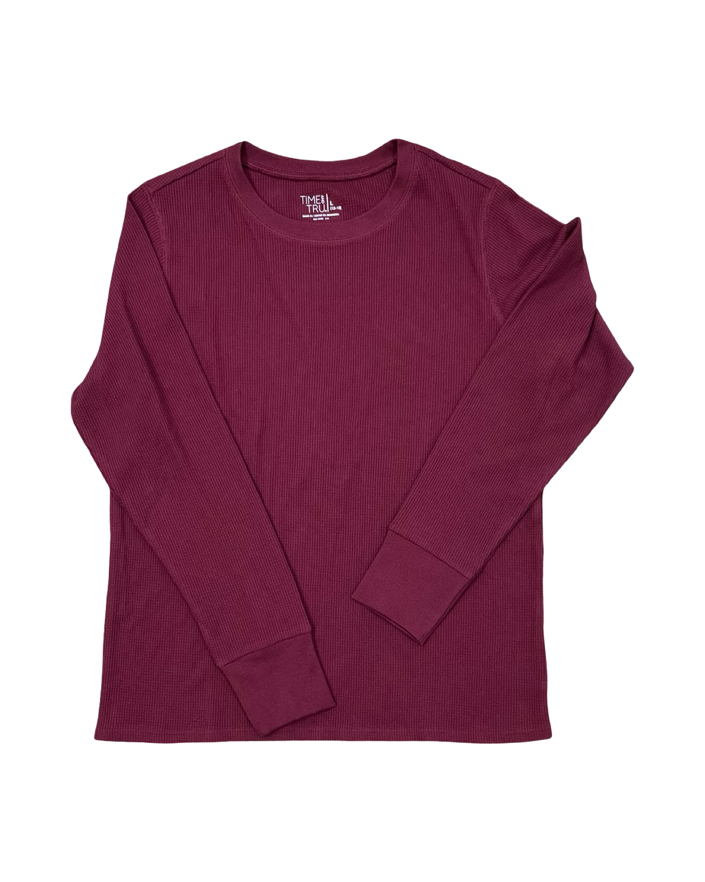Top Ls By Time And Tru In Red, Size:L