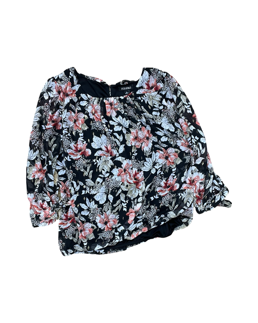 Top 3/4 Sleeve By Roz And Ali In Black & White, Size:Xl