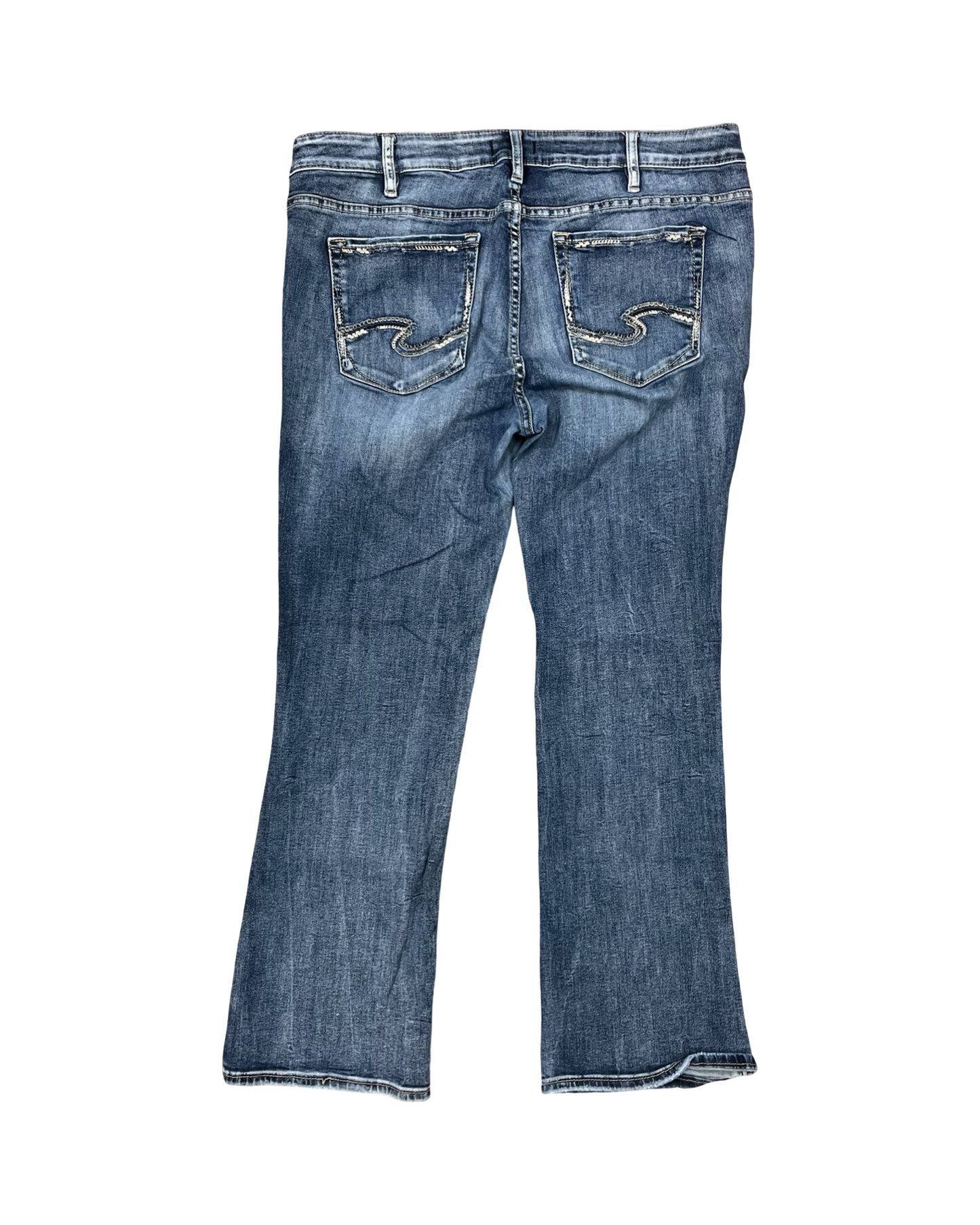 Jeans Straight By Silver In Blue Denim, Size:16
