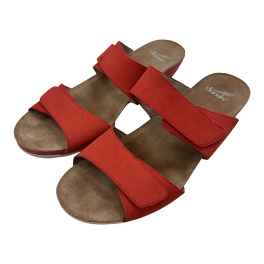 Sandals Heels Wedge By Dansko In Red, Size:10.5