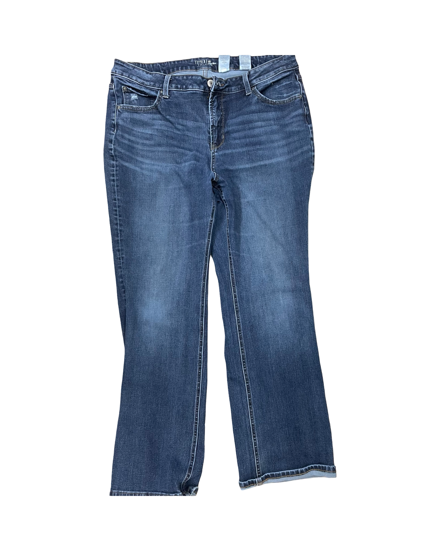 Jeans Boot Cut By Time And Tru In Blue Denim, Size:18