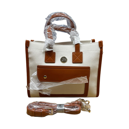 Tote By Jessica Moore In Cream & Tan, Size:Medium