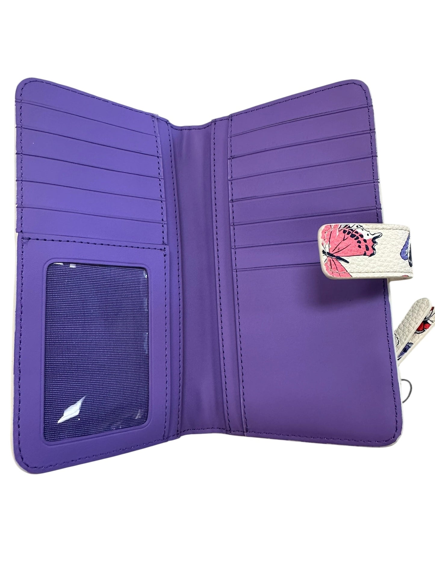 Wallet By Vera Bradley In Purple & White, Size:Medium