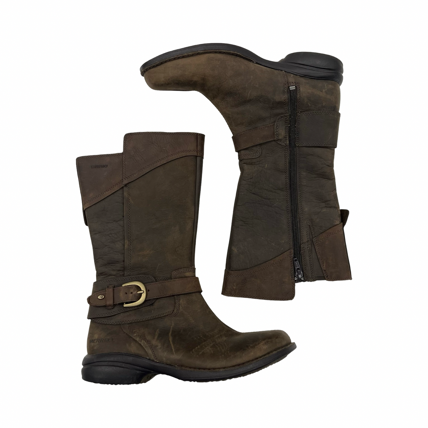 Boots Leather By Merrell In Brown, Size:7.5