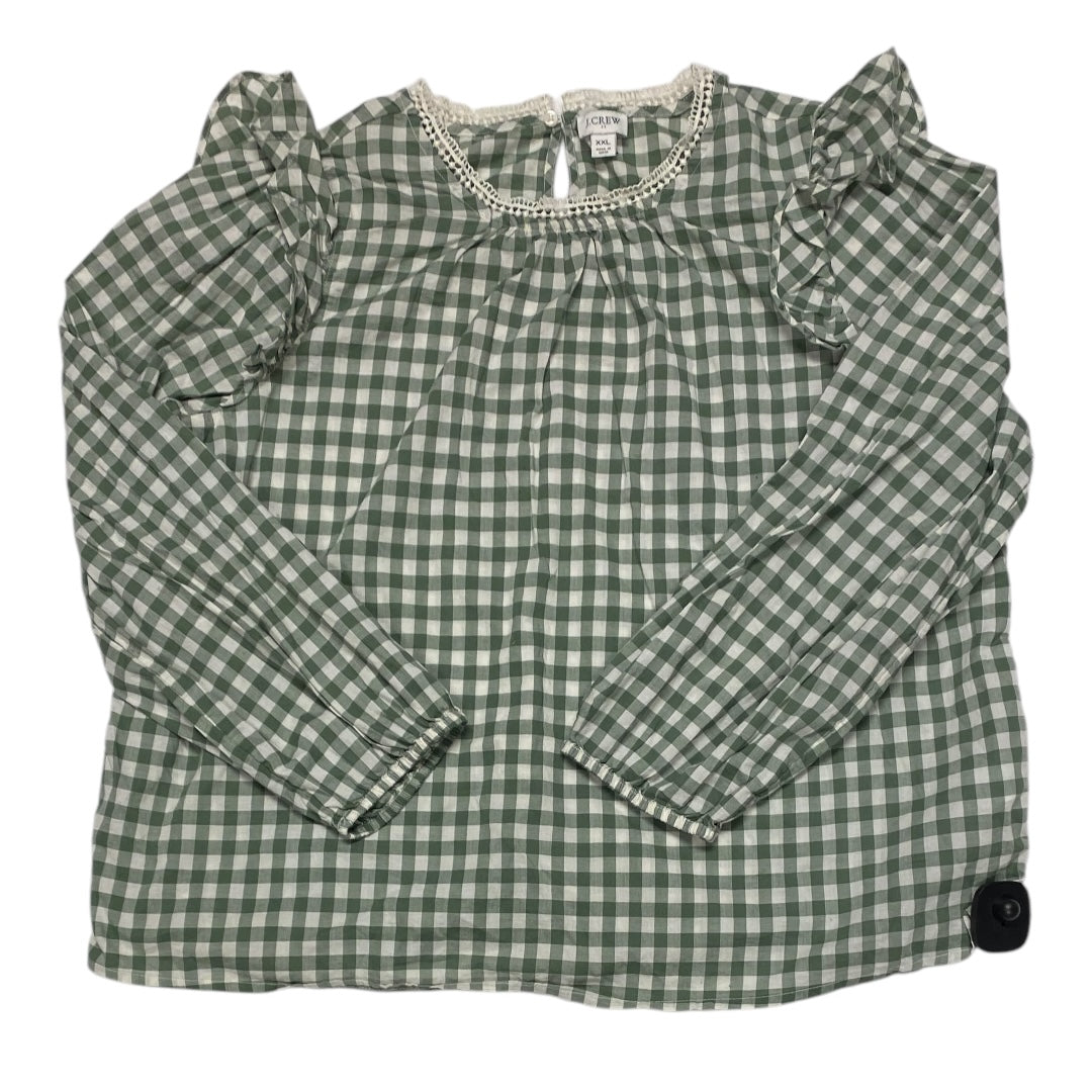 Top Ls By J. Crew In Green & White, Size:Xxl