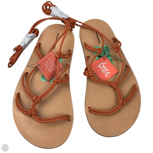 Sandals Flats By Free People In Orange, Size: 7