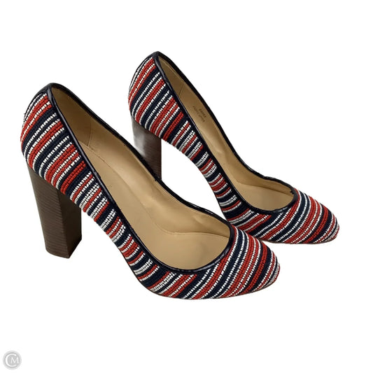 Shoes Heels Block By J. Crew In Blue & Red & White, Size: 10