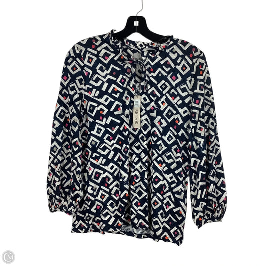 Top Long Sleeve By Nic + Zoe In Navy, Size: S