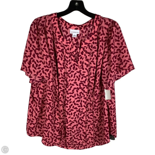 Top Short Sleeve By Liz Claiborne In Pink, Size: Xxl